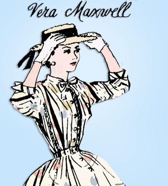 1950s Rare Vintage Designer Spadea Pattern 1182 Uncut Vera Maxwell Dress Sz 34 B - Vintage4me2