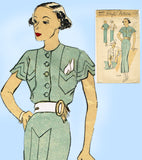 Style 4005: 1930s Uncut Misses Dress Size 36 Bust Vintage Sewing Pattern - Vintage4me2