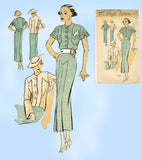 Style 4005: 1930s Uncut Misses Dress Size 36 Bust Vintage Sewing Pattern - Vintage4me2