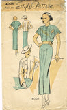 Style 4005: 1930s Uncut Misses Dress Size 36 Bust Vintage Sewing Pattern - Vintage4me2