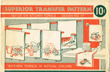 1930s Vintage Superior Embroidery Transfer 117 Uncut Color Fruit Tea Towels ORIG