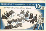 Superior 128: 1930s VTG Embroidery Transfer Uncut Original Scottie Dogs Tea Towels vintage4me2