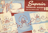 1940s Vintage Superior Embroidery Transfer 150 Uncut Garden Girls Pillowcases