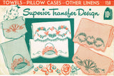 1940s Vintage Superior Embroidery Transfer 158 Uncut Flower Basket Pcases - Vintage4me2