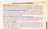 1940s Vintage Superior Embroidery Transfer 159 Uncut Monogram & Frames