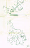 1930s Vintage Superior Embroidery Transfer 169 Uncut DOW Frolicking Puppy Towels - Vintage4me2