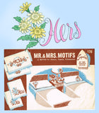 1940s Vintage Superior Embroidery Transfer 176 FF Floral His & Hers Pillowcases