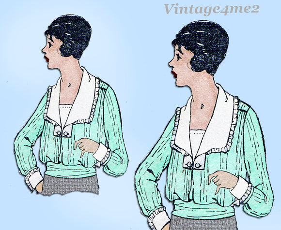 Superior v830: 1910s Uncut Misses Waist or Blouse Sz 36 B Vintage Sewing Pattern