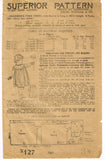 Superior X127: 1920s Rare Uncut Toddler Girls Dress Sz 3 Vintage Sewing Pattern