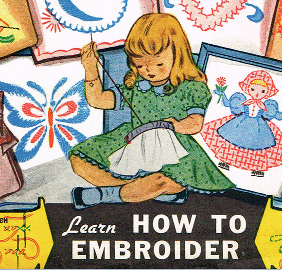 1950s Vintage Vogart Embroidery Transfer 101 Uncut Primer Learning Transfer