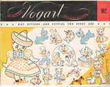 1950s Vintage Vogart Embroidery Transfer 102 Perky Pups Comic Kitties Uncut vintage4me2