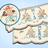 1950s Vintage Vogart Embroidery Transfer 108 Uncut His and Hers Pillowcase Motifs - Vintage4me2
