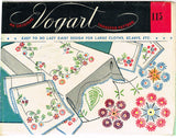 1940s Vintage Vogart Embroidery Transfer 115 Uncut Lazy Daisy Floral Vanity Set - Vintage4me2
