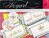1950s Vintage Vogart Embroidery Transfer 204 Uncut Mrs Mr Wedding Pillowcases