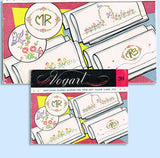 1950s Vintage Vogart Embroidery Transfer 204 Uncut Mrs Mr Wedding Pillowcases
