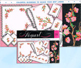 1950s Vintage Vogart Embroidery Transfer 213 Uncut Cherry Blossom Linen Motifs