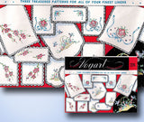 1950s Vintage Vogart Embroidery Transfer 226 Floral Motifs for Vanity Scarves