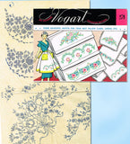 1950s Vintage Vogart Embroidery Transfer 279 Uncut Floral Pillowcase Motifs - Vintage4me2