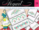 1950s Vintage Vogart Embroidery Transfer 279 Uncut Floral Pillowcase Motifs - Vintage4me2