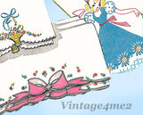 1950s Vintage Vogart Embroidery Transfer 288 Bonnet Gal Pillowcase Uncut