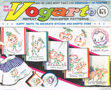 1960s Vintage Vogart Embroidery Transfer 678 Uncut Anthro Fruit Tea Towels