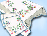 1950s Vintage Vogart Embroidery Transfer 247 Uncut Lazy Daisy Table Cloth Motifs
