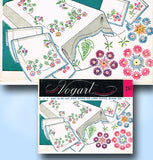 1950s Vintage Vogart Embroidery Transfer 247 Uncut Lazy Daisy Table Cloth Motifs