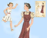 1930s Vintage Vogue Sewing Pattern 2099 Teen Girls Dress or Jumper Blouse Sz 14