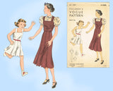 1930s Vintage Vogue Sewing Pattern 2099 Teen Girls Dress or Jumper Blouse Sz 14