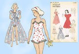 1930s Vintage Vogue Sewing Pattern 2202 Rare Girls Playsuit & Housecoat Size 8