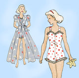 1930s Vintage Vogue Sewing Pattern 2202 Rare Girls Playsuit & Housecoat Size 8