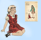 1940s Vintage Vogue Pattern 2342 Cute Toddler Girls Jumper & Blouse Sz 6