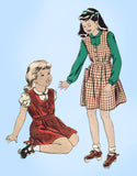 1940s Vintage Vogue Pattern 2342 Cute Toddler Girls Jumper & Blouse Sz 6