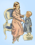 1940s Vintage Vogue Pattern 2473 Cute Toddler Girls Bathrobe Size 6