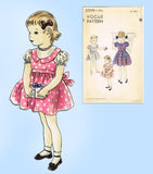 Vogue 2599: 1950s Cute Toddler Girls Party Dress Size 2 Vintage Sewing Pattern