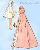 1950s Vintage Vogue Sewing Pattern 2766 Darling Toddler Girls Hooded Cape Size 4