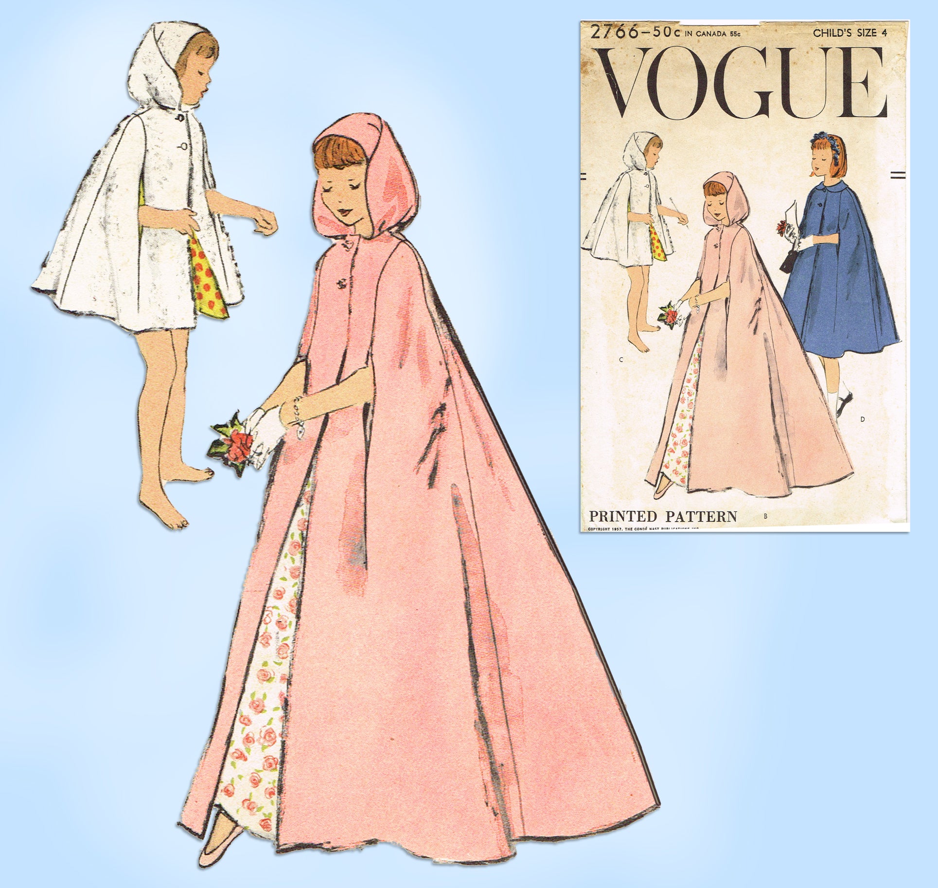 1950s Vintage Vogue Sewing Pattern 2693 Toddler Girls Day Dress Sz