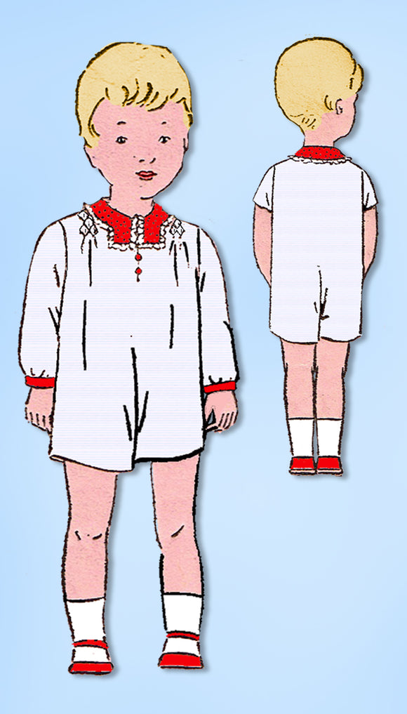 1920s Original Vintage Vogue Pattern 2987 Darling Tiny Toddlers Romper Size 2