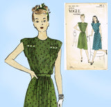 Vogue 3067: 1940s Junior Misses Sun Dress Sz 31.5 B Vintage Sewing Pattern