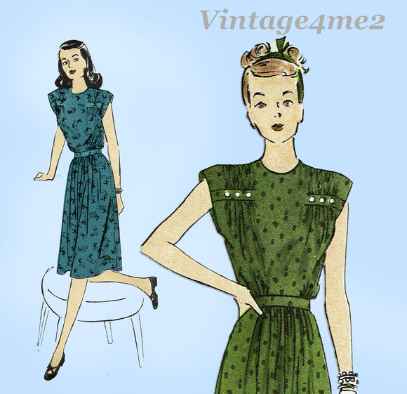Vogue 3067: 1940s Junior Misses Sun Dress Sz 31.5 B Vintage Sewing Pattern