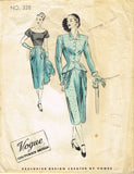 Vogue Couturier 328: 1940s Rare Misses Suit & Blouse 34B Vintage Sewing Pattern