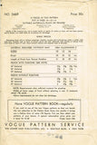 1930s Vintage Vogue Sewing Pattern 3469 Cute Little Girls Party Dress Size 10