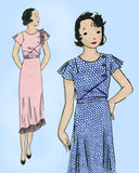 1930s Vintage Vogue Sewing Pattern 3469 Cute Little Girls Party Dress Size 10