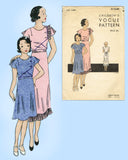 1930s Vintage Vogue Sewing Pattern 3469 Cute Little Girls Party Dress Size 10