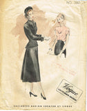 Vogue Couturier 380: 1940s Rare Misses Suit & Blouse 34B Vintage Sewing Pattern