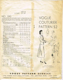 Vogue Couturier 380: 1940s Rare Misses Suit & Blouse 34B Vintage Sewing Pattern