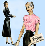 Vogue Couturier 380: 1940s Rare Misses Suit & Blouse 34B Vintage Sewing Pattern