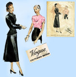 Vogue Couturier 380: 1940s Rare Misses Suit & Blouse 34B Vintage Sewing Pattern