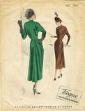 Vogue Couturier 404: 1940s Rare Designer Dress Size 34 B Vintage Sewing Pattern
