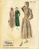 Vogue Couturier 490: 1940s Rare Designer Coat Size 34 B Vintage Sewing Pattern